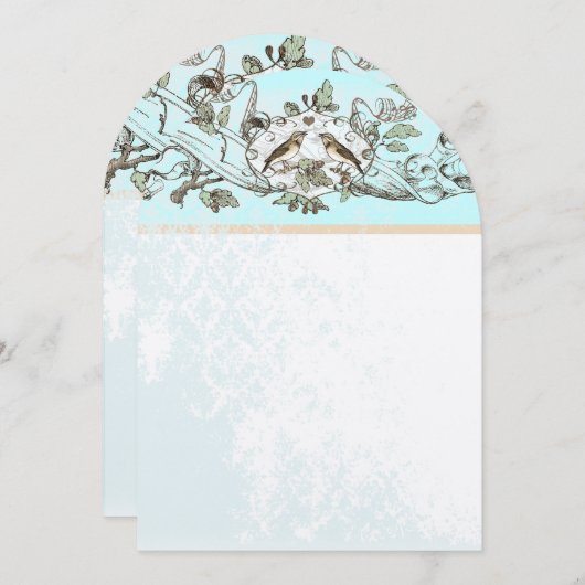 Faire-part de mariage Inséparable rustique Mint (Devant / Derrière)