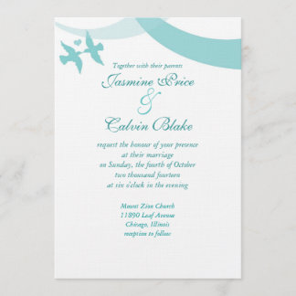 Faire-part de mariage Inséparable, Turquoise