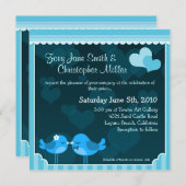 Faire-part de mariage Inséparable Turquoise (Devant / Derrière)