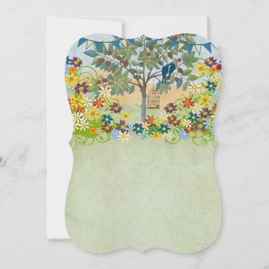 Faire-part de mariage Inséparable Turquoise forest (Dos)