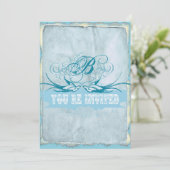 Faire-part de mariage Inséparable Vintage Pen Flou (Debout devant)