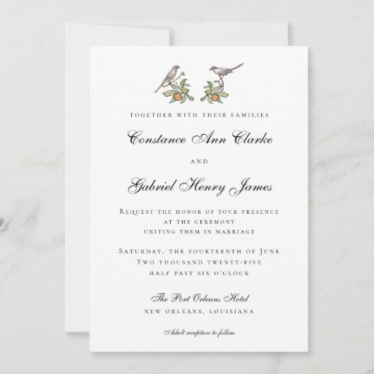 Faire-part de mariage Inséparables (Devant)