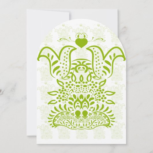 Faire-part de mariage Inséparables Apple Green (Dos)