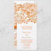 Faire-part de mariage Inséparables orange (Devant / Derrière)