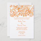 Faire-part de mariage Inséparables orange (Dos)