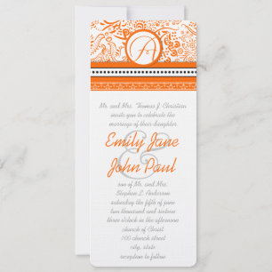 Faire-part de mariage Inséparables orange