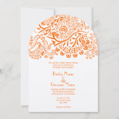 Faire-part de mariage Inséparables orange (Devant)