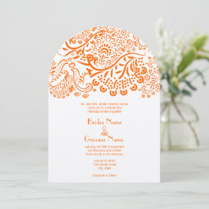 Faire-part de mariage Inséparables orange