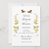 Faire-part de mariage Inséparables vintages (Devant)