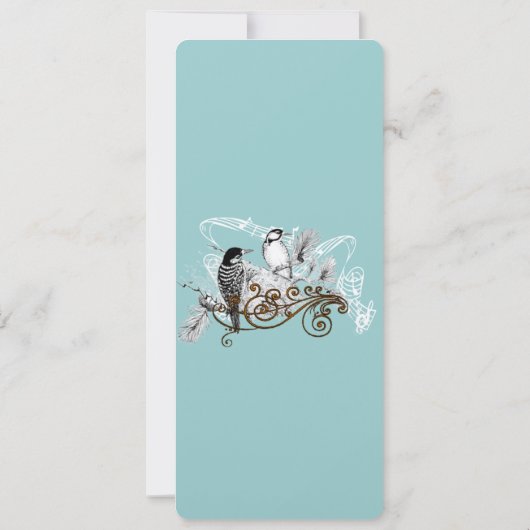 Faire-part de mariage Inséparables vintages (Dos)