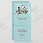 Faire-part de mariage Inséparables vintages (Devant / Derrière)