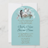 Faire-part de mariage Inséparables vintages (Devant)