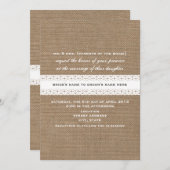 Faire-part de mariage inspiré par Burlap & Lace (Devant / Derrière)