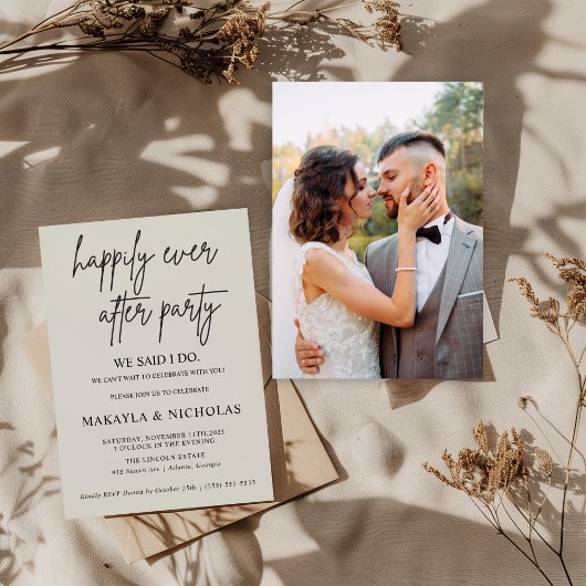 Faire-part de mariage intime avec photo minimalist