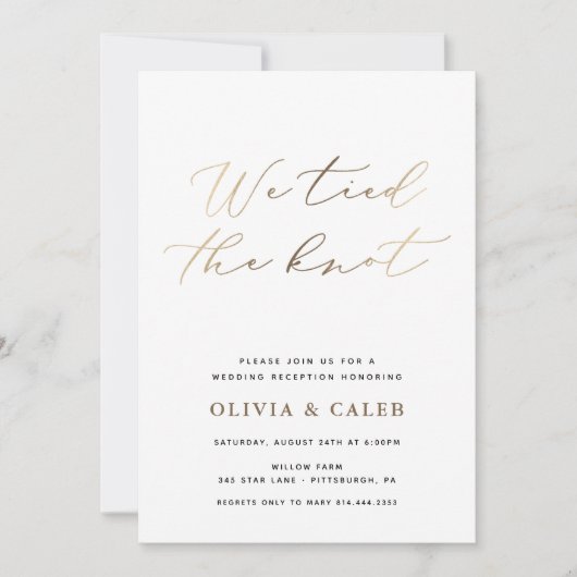 Faire-Part de Mariage Intime 'Nous avons noué le n (Devant)