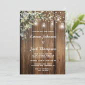 Faire-part de Mariage Intime Rustique avec Feuilla (Debout devant)