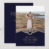 Faire-part de mariage intime sur le thème nautique (Devant / Derrière)