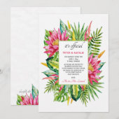 Faire-part de mariage intime sur un arrangement tr (Devant / Derrière)