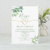 Faire-part de mariage intimiste Greenery Elope (Debout devant)