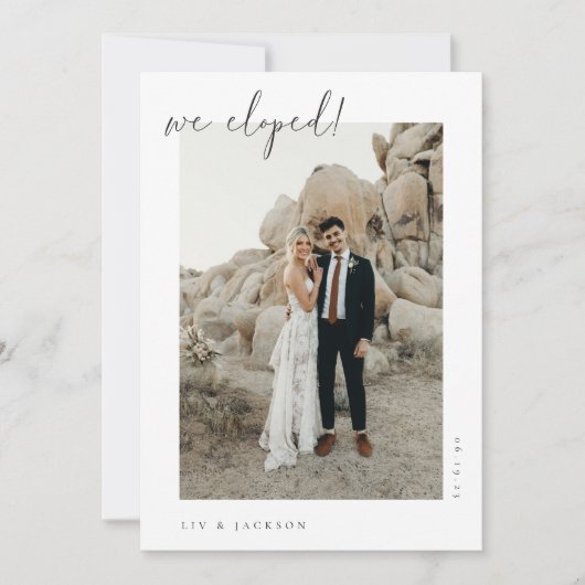 Faire-part de mariage intimiste minimaliste (Devant)