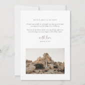 Faire-part de mariage intimiste minimaliste (Dos)