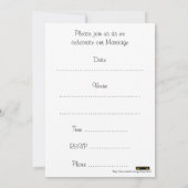 Faire-part de mariage. Invitation à un mariage (Dos)
