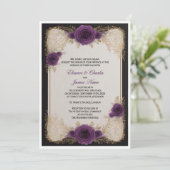 faire-part de mariage, invitation de mariage viole (Debout devant)
