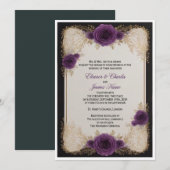 faire-part de mariage, invitation de mariage viole (Devant / Derrière)