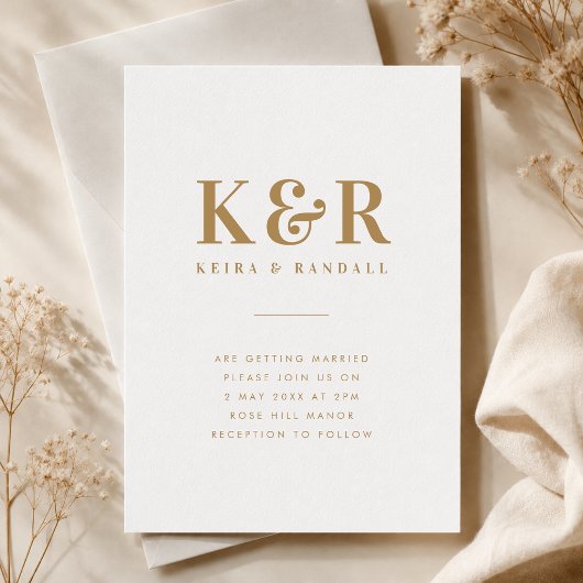 Faire-part de mariage | Invitation de monogramme d