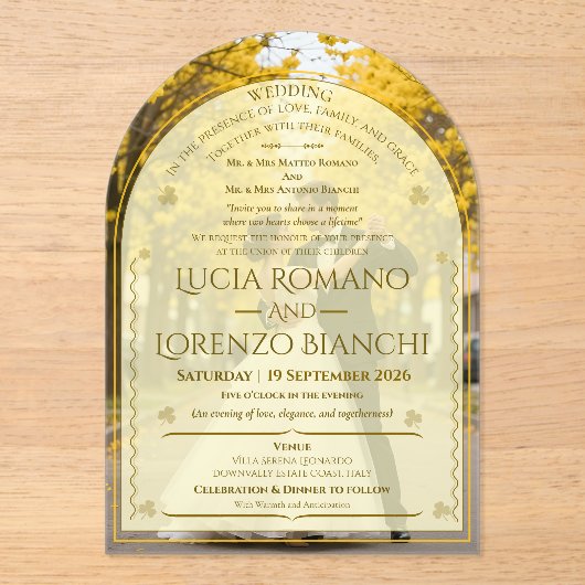 Faire-part de mariage Invitation en acrylique mini (Recto)