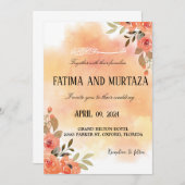 faire-part de mariage, invitation musulmane (Devant / Derrière)