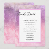 Faire-part de mariage Invitations - Aquarelle rose (Devant / Derrière)