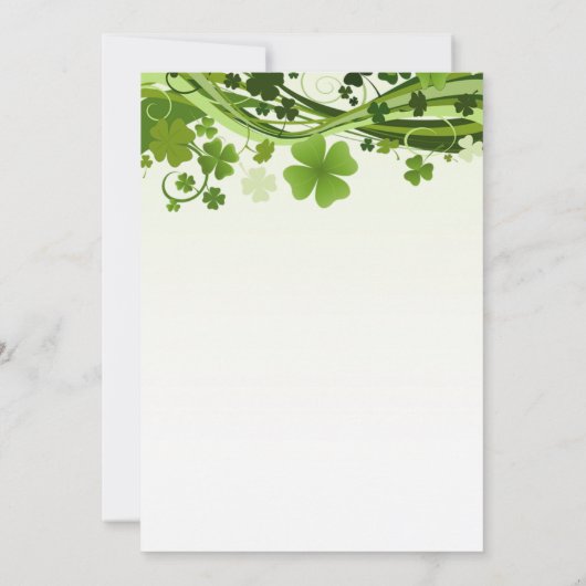 Faire-part de mariage Irish Shamrock Swirls "Save  (Dos)