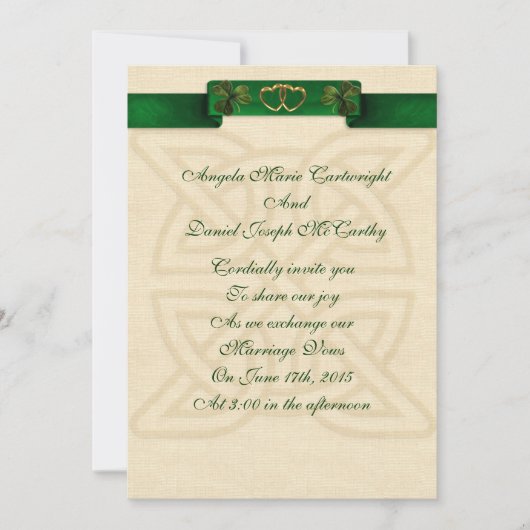 Faire-part de mariage irlandais (Devant)