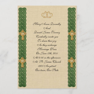 Faire-part de mariage irlandais élégant