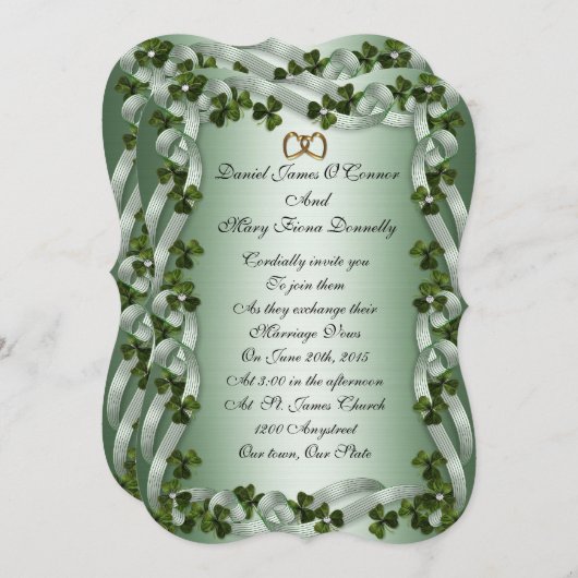 Faire-part de mariage irlandaise (Devant / Derrière)