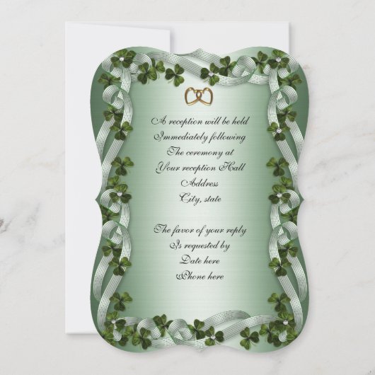 Faire-part de mariage irlandaise (Dos)