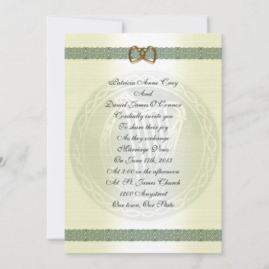 Faire-part de mariage irlandaise (Devant)