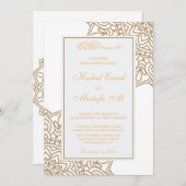 Faire-part de mariage islamique d'or (Devant / Derrière)