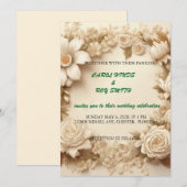 Faire-part de mariage ivoire (Devant / Derrière)