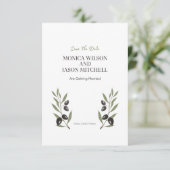 Faire-part de mariage ivoire avec impression noire (Debout devant)