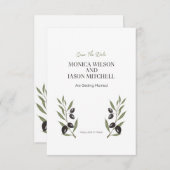 Faire-part de mariage ivoire avec impression noire (Devant / Derrière)