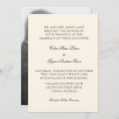 Faire-part de mariage ivoire simple (Devant / Derrière)