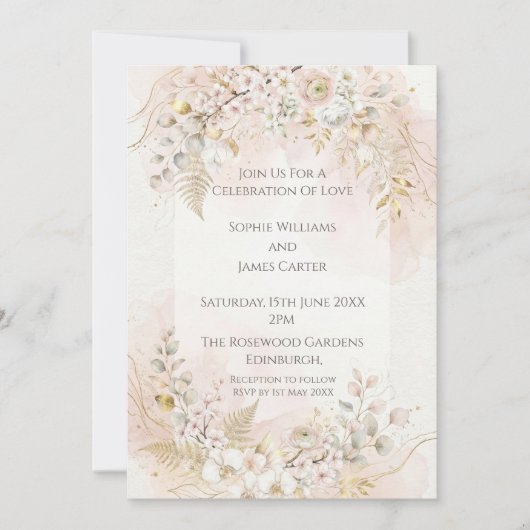 Faire-part de mariage Ivory Blossom (Devant)