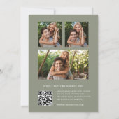 Faire-part de mariage Ivory Roses Fleurs 3D Vert S (Dos)