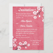 Faire-part de mariage japonais Apple Blossom (Devant)