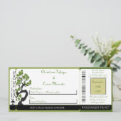 Faire-part de mariage japonais du col Green Bo Boa (Debout devant)