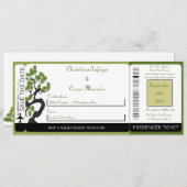 Faire-part de mariage japonais du col Green Bo Boa (Devant / Derrière)