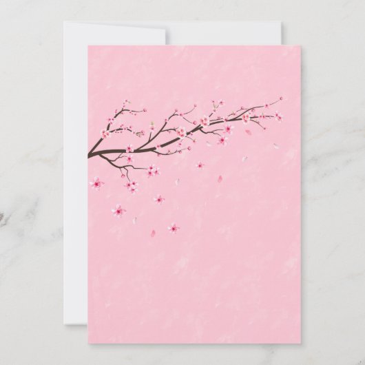 Faire-part de mariage Japonais en fleurs de cerisi (Dos)