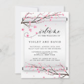 Faire-part de mariage Japonais en fleurs de cerisi (Devant)